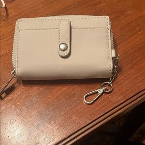 Compact Neutral Card Wallet with Key Clip